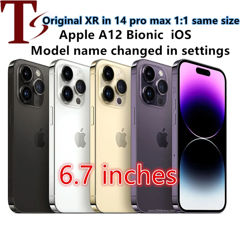Apple IPhone XR Dorigine En Style 14 Pro Max 6,7 Pouces Téléphone Débloqué Avec Boîtier 14promax Apparence De La Caméra 4G RAM 6
