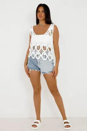 Short Denim Bicolore Femme Bleu